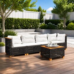 5 Piece Black Patio Sofa Set for Ultimate Relaxation