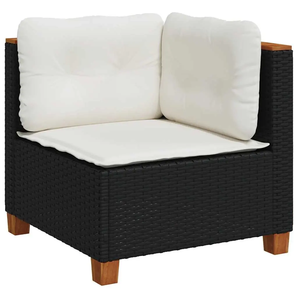 4 Piece Garden Sofa Set Outdoor Furniture Patio Lounge Seating Black Poly Rattan
