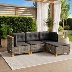 Transform Your Patio with a 4-Piece Modular Garden Sofa Set