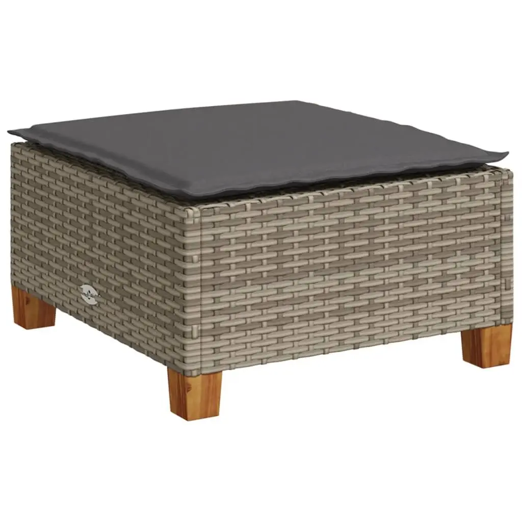 Garden Sofa Set 5 Piece Outdoor Furniture Grey Poly Rattan with Cushions Patio