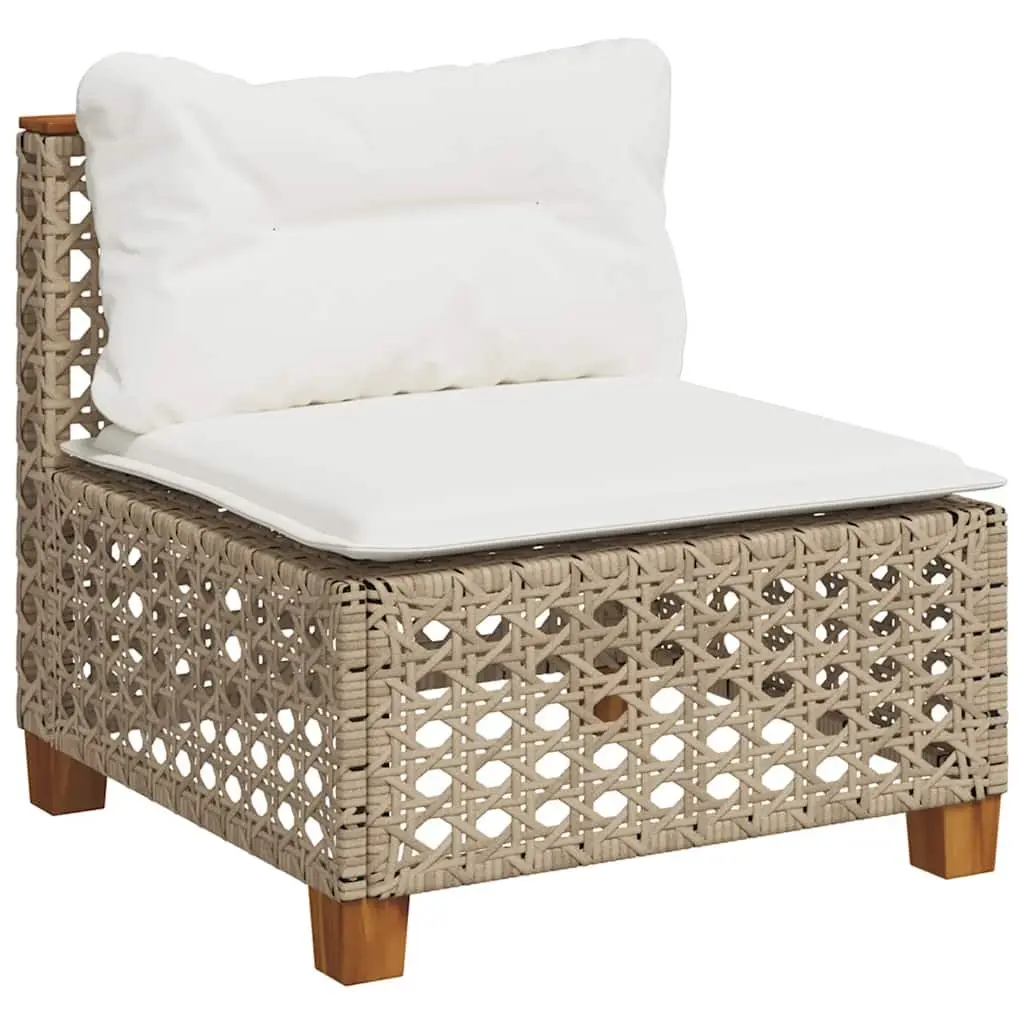 Outdoor Garden Sofa Set 5 Piece Patio Furniture with Cushions Beige Rattan