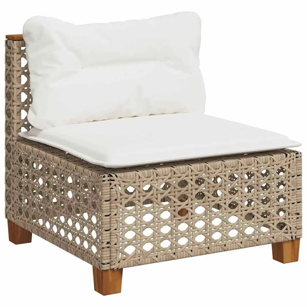Garden Sofa Set 5 Piece Outdoor Furniture with Cushions Beige Patio Lounger