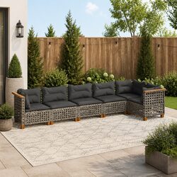 Stylish 6-Piece Modular Outdoor Sofa Set in Grey