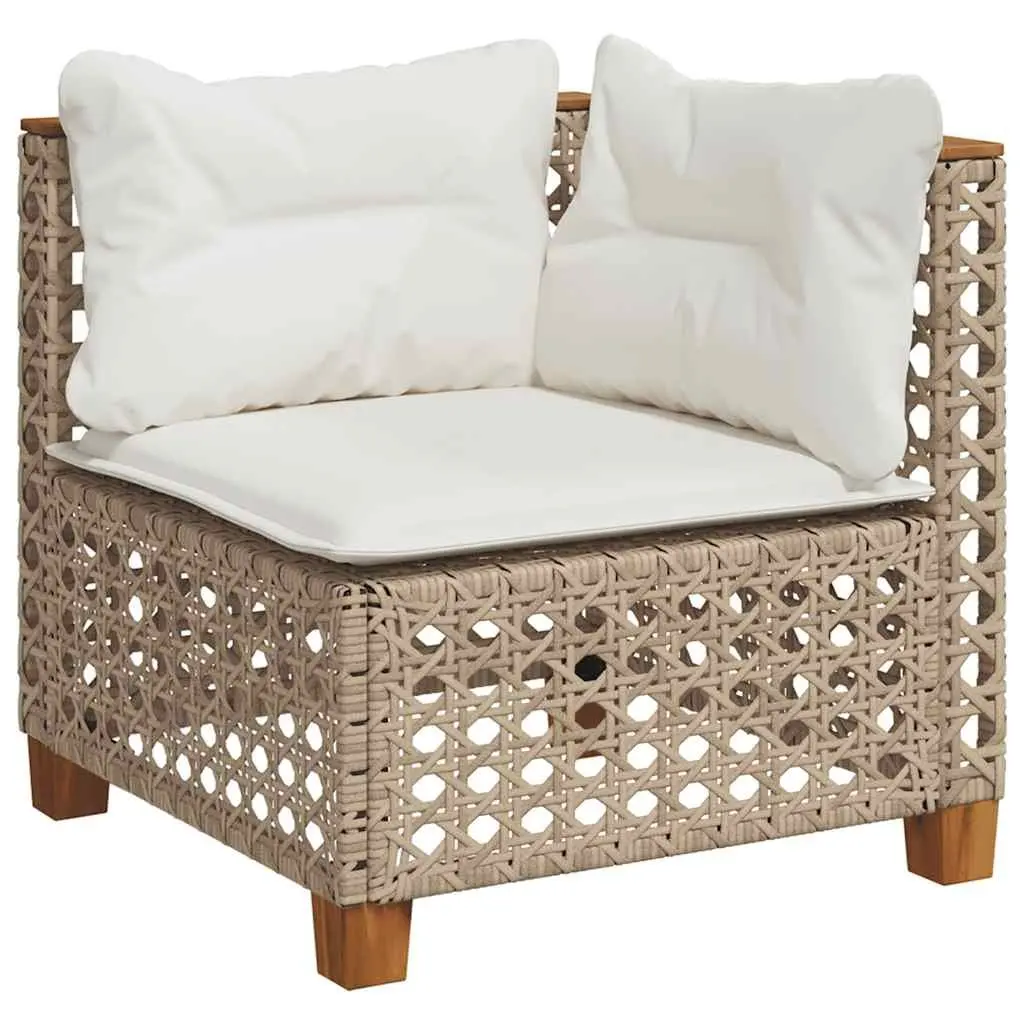 Outdoor Garden Sofa Set 6 Piece Modular Beige with Cushions