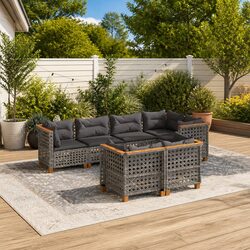 Enhance Your Outdoor Space with 7-Piece Sofa Set in Grey