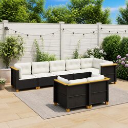 Garden Sofa Set 8 Piece Outdoor Furniture Modular Patio Sectional with Cushions