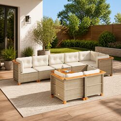 Enhance Your Outdoor Living with Our Beige Sofa Set