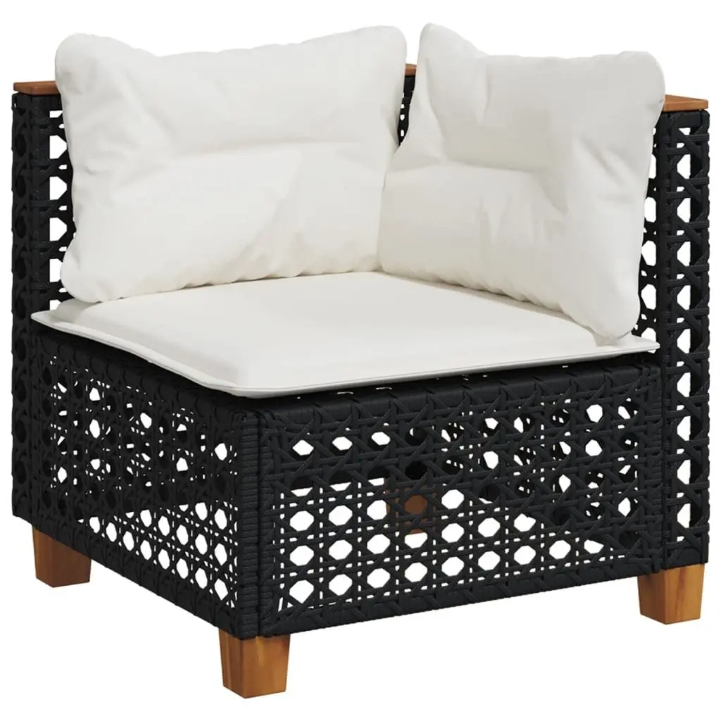 Garden Sofa Set 8 Piece Outdoor Furniture Patio Seating Black with Cushions