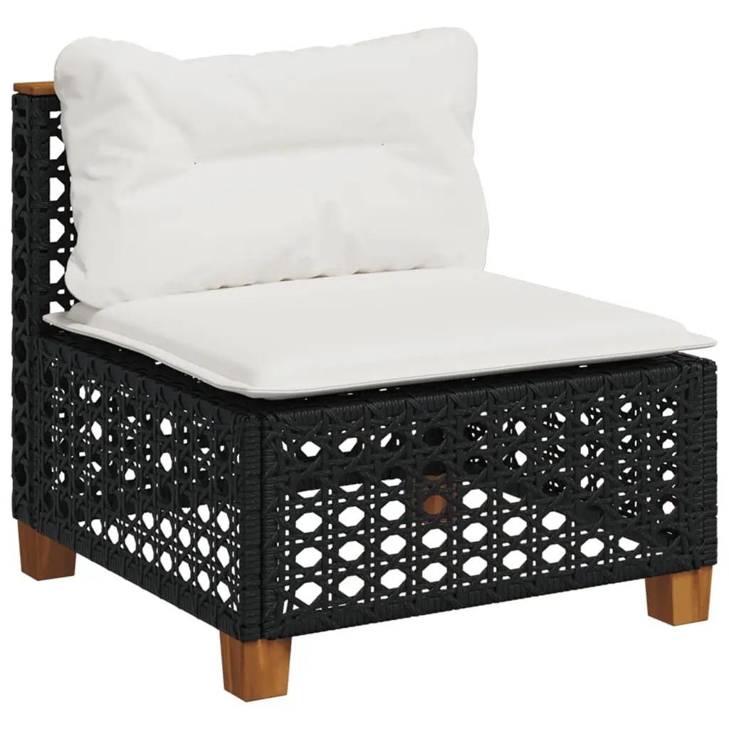Garden Sofa Set 8 Piece Outdoor Furniture Patio Seating Black with Cushions