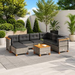 Elevate Your Outdoors with 8 Piece Sofa Set in Grey