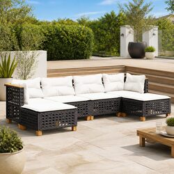 Stylish Black 6 Piece Outdoor Sofa Set for Any Space