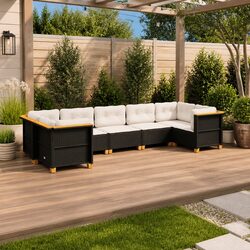 Enhance Your Outdoors with a 7 Piece Black Sofa Set