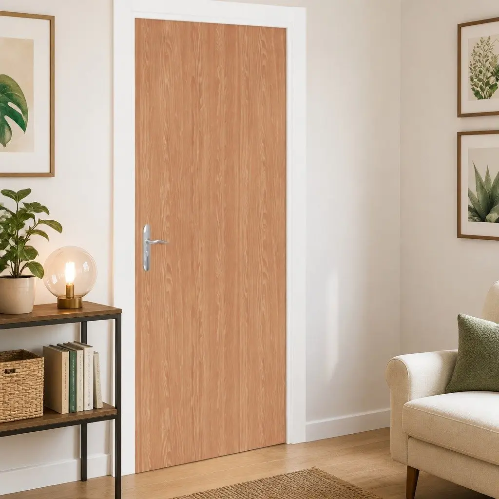 Self-Adhesive Door Film 210x90cm Brown Wood Grain PVC Decor Furniture Covering