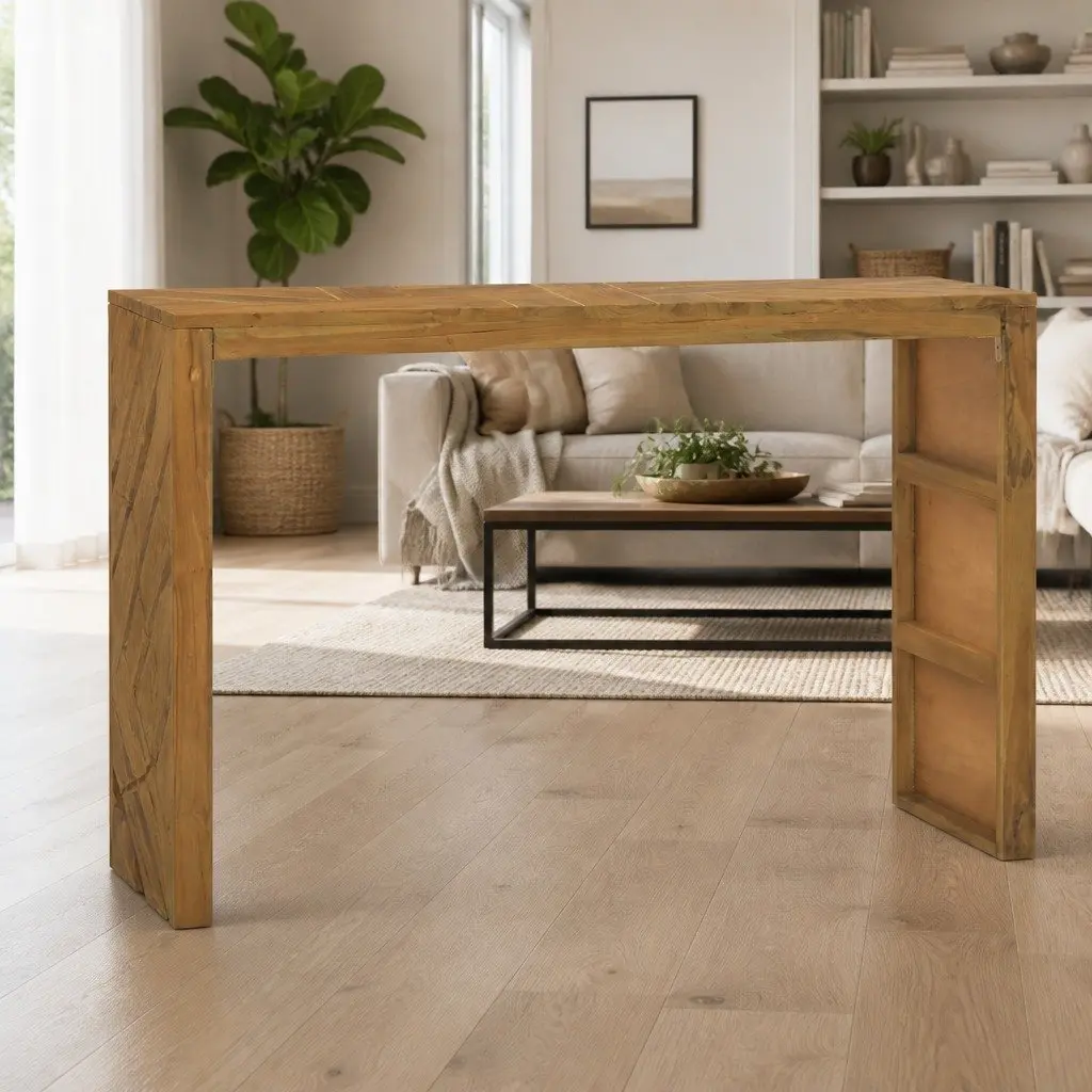 Console Table 110x35x75cm Teak Wood End Table Accent Sideboard Living Room