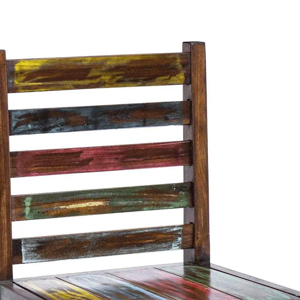 Dining Chairs 2 pcs Solid Reclaimed Wood Vintage Handmade Multicolour