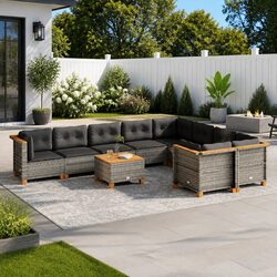 Enhance Your Outdoor Space with 10-Piece Sofa Set