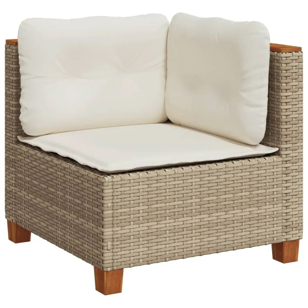 Garden Sofa Set 10 Piece Outdoor Furniture Beige with Cushions Patio Seating