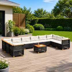 Elevate Your Outdoor Space with 11 Piece Grey Sofa Set