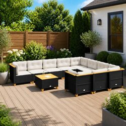 Transform Your Patio with This 11-Piece Garden Sofa Set