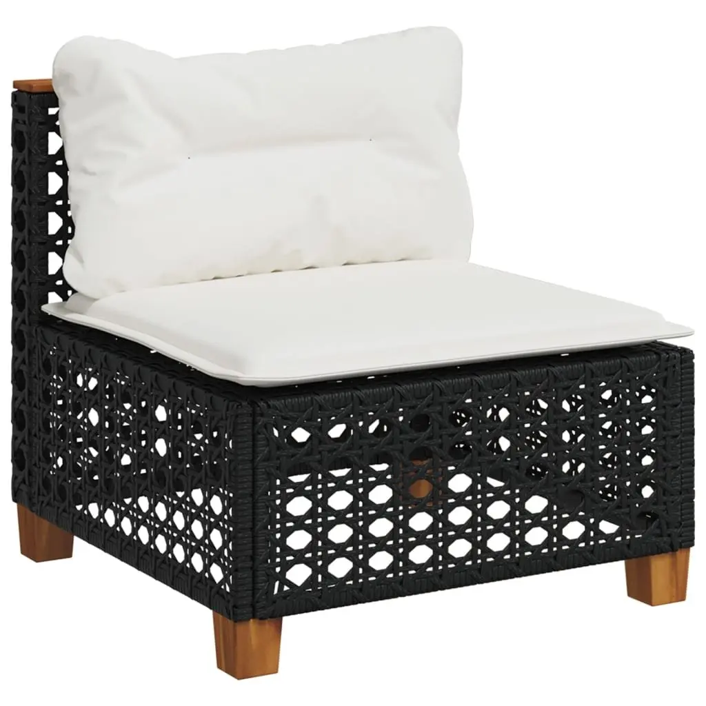 Outdoor Garden Sofa Set 10 Piece Modular Patio Furniture with Cushions Black