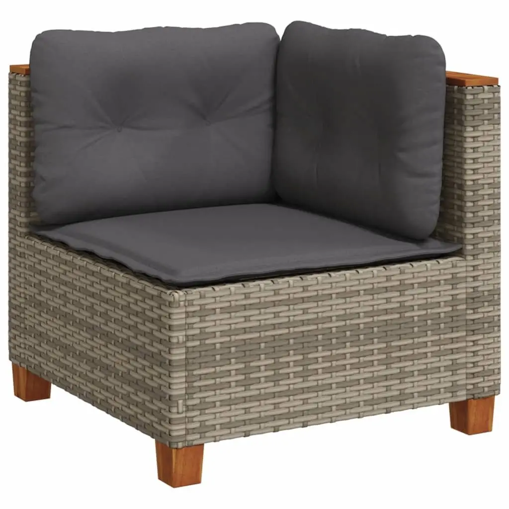 Garden Sofa Set 11 Piece Grey Outdoor Furniture Modular Patio Seating with