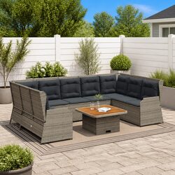 Create Your Outdoor Oasis with 7-Piece Lounge Set