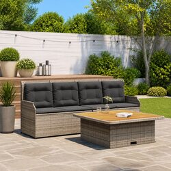 Enhance Your Patio with 3 Piece Garden Sofa Set in Grey