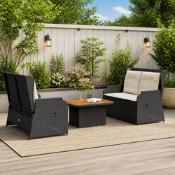 Enhance Your Space with a 3 Piece Black Outdoor Lounge Set