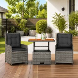 Grey 3 Piece Bistro Set for an Inviting Outdoor Space