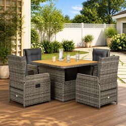 Elevate Your Outdoor Space with a 5-Piece Grey Dining Set