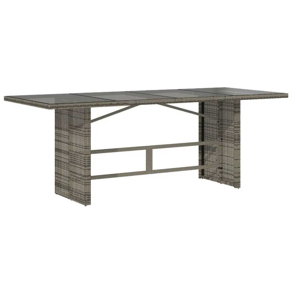 Outdoor Patio Furniture Set 9 Piece Grey Rattan Dining with Cushions Adjustable Backrest