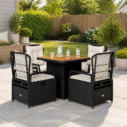 Stylish 5-Piece Outdoor Dining Set with Cushions