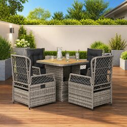 Outdoor 5-Piece Dining Set in Grey with Cushions for Your Space