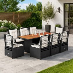 Enhance Your Outdoor Space with This 9-Piece Dining Set