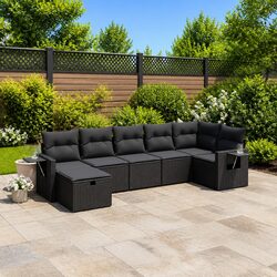 Enhance Your Outdoors with a 7 Piece Black Patio Sofa Set