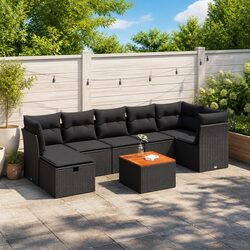 Outdoor 8-Piece Black Sofa Set Enhancing Your Patio