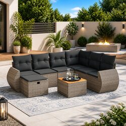 Transform Your Outdoor Space with this 8-Piece Sofa Set