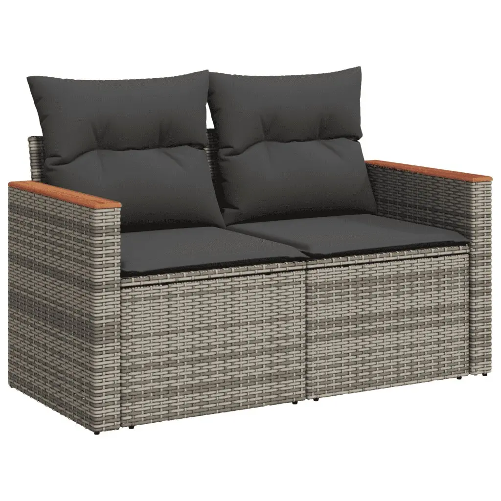 Garden Sofa Set 6 Piece Outdoor Furniture Patio Sectional Grey with Cushions