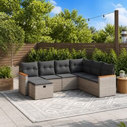 Enhance Your Space with 7 Piece Grey Outdoor Sofa Set