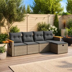 Comfortable 5 Piece Modular Garden Sofa Set in Grey