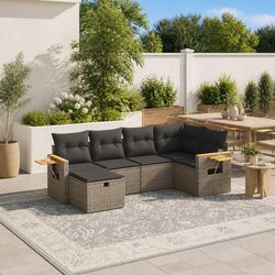 Transform Your Outdoor Space with 6-Piece Grey Sofa Set