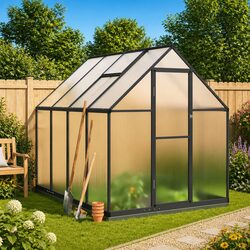 Greenhouse Walk-In Garden Polycarbonate Aluminium Frame Anthracite 224x169x202cm
