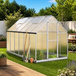 Elevate Your Gardening Space with Our Silver Greenhouse 334x169x202 cm