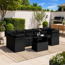 Elevate Your Outdoor Space with a Black Rattan Sofa Set