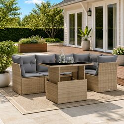 Enhance Your Patio with a 6 Piece Beige Sofa Set
