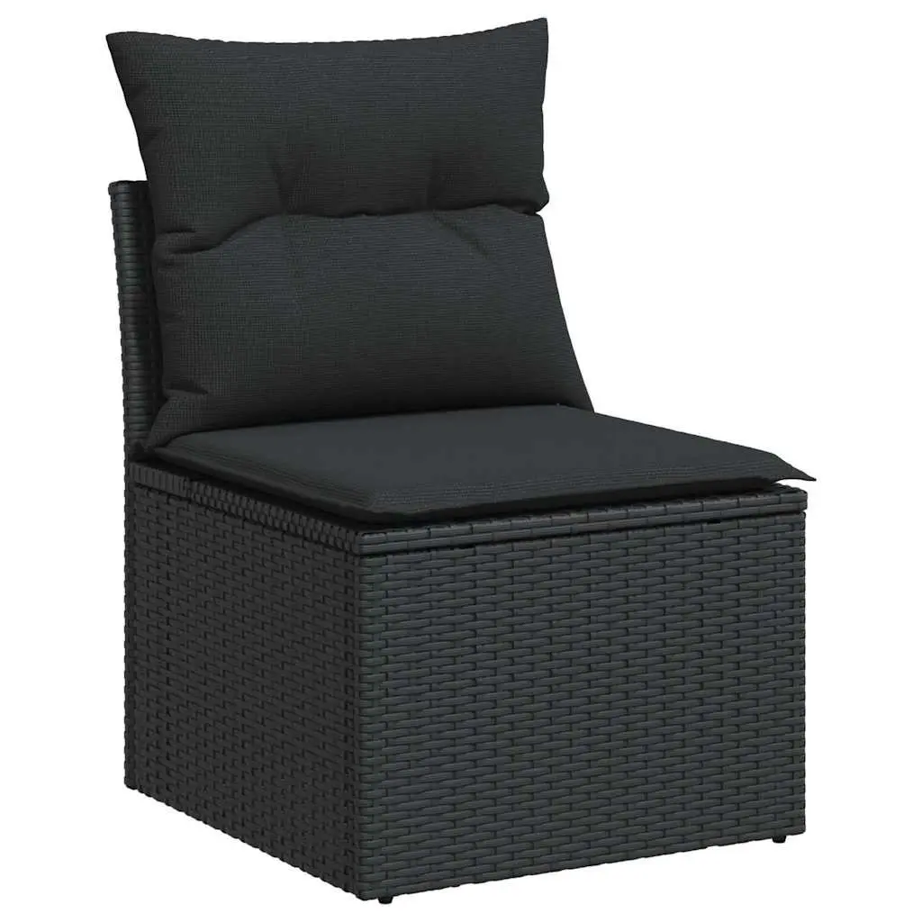 Garden Sofa Set 9 Piece Outdoor Furniture Patio Seating Black with Cushions