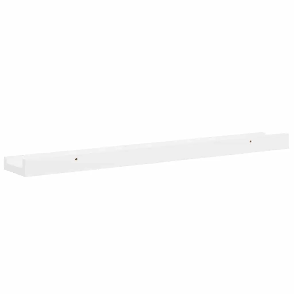 Wall Shelves 60x9x3 cm High Gloss White Floating Storage Display 2 Piece Set