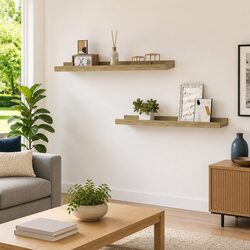Enhance Your Living Space with Brown Wall Shelves 2 pcs
