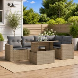 6 Piece Modular Outdoor Sofa Set for Relaxation