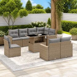 Enhance Your Outdoor Space with a Beige 9-Piece Sofa Set